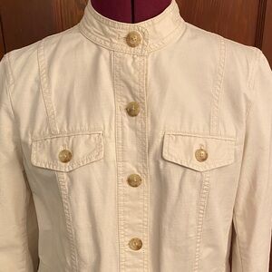 Talbots Cream Lightweight Utility Safari Jacket
